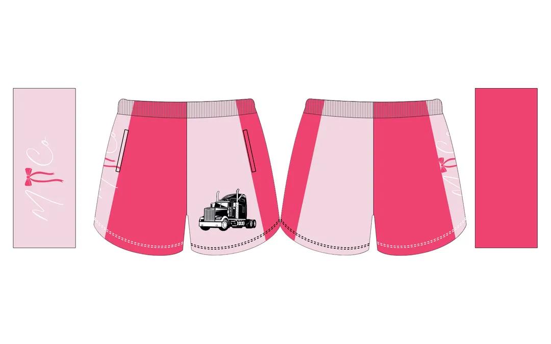Pink Truck Footy Shorts