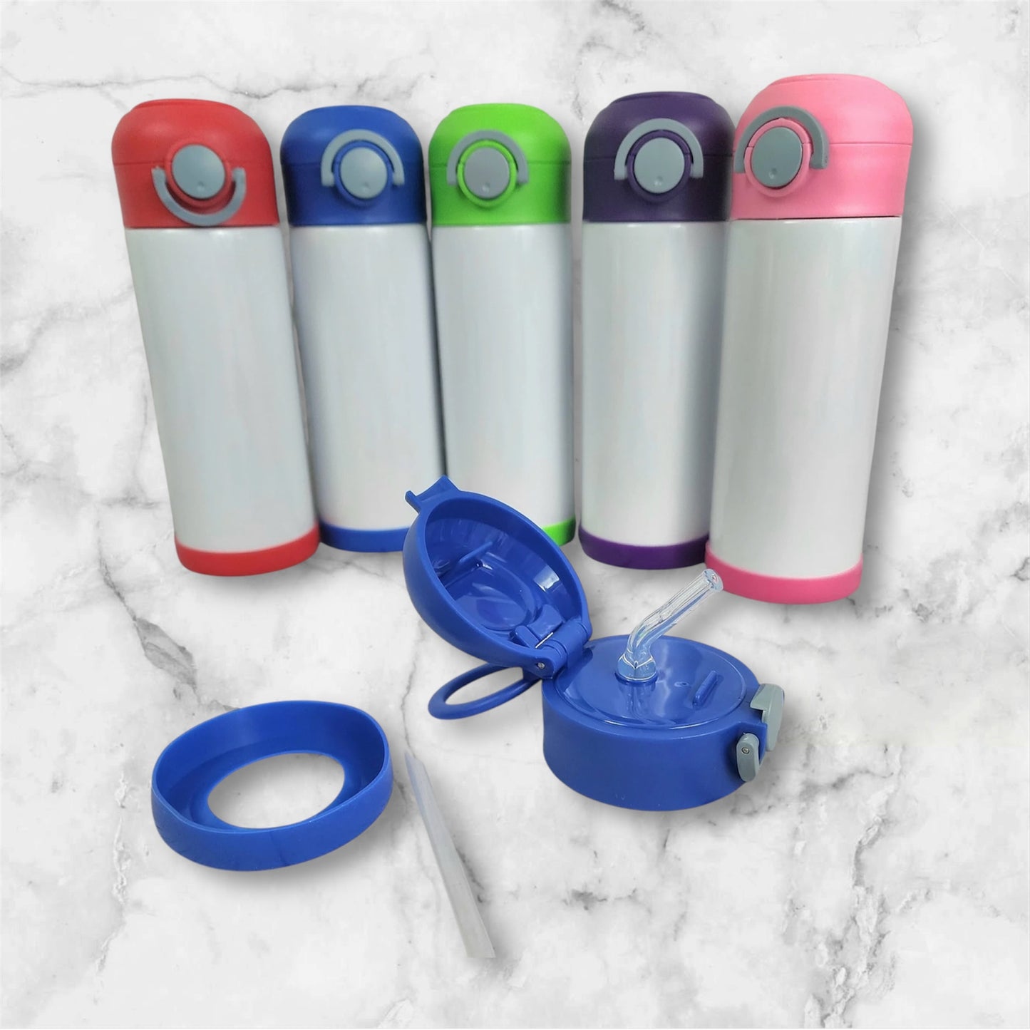 Blank 12oz Kids sublimation flip lid bottle