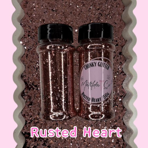 Rusted Heart Chunky Glitter