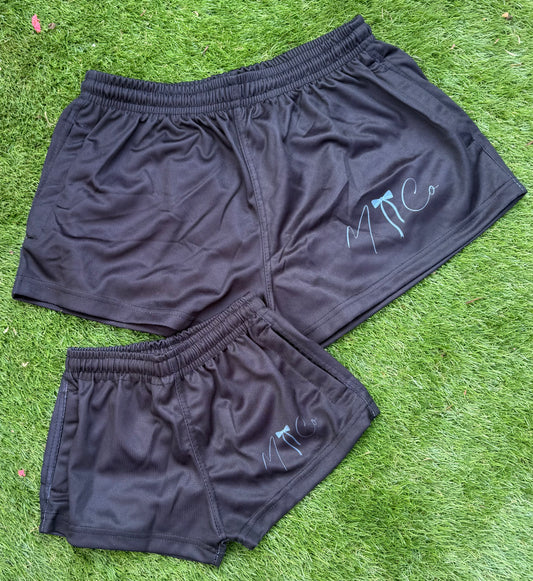 Black Footy Shorts