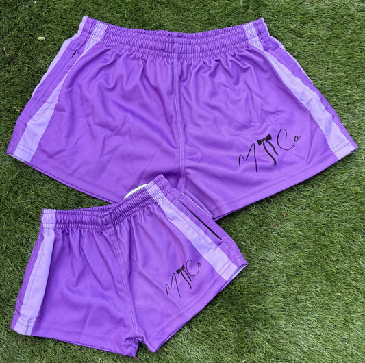 Purple Stripe Footy Shorts