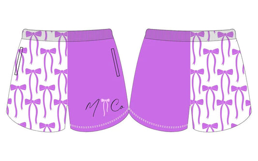 Purple Bow Footy Shorts